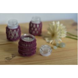 Once & Again  ▣ Hand-Knotted Candle Jar ▣ Burgundy (Three Design Options) 