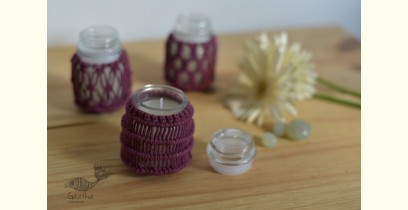 Once & Again  ▣ Hand-Knotted Candle Jar ▣ Burgundy (Three Design Options) 