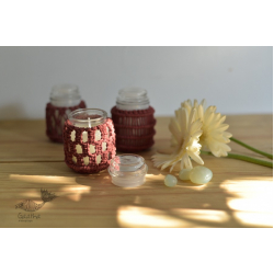 Once & Again ▣ Hand-Knotted Candle Jar ▣ Crimson Red (Three Design Options) 