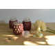 Hand knotted Candle Jar - Crimson Red