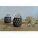 Hand knotted Candle Jar - grey