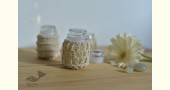 Hand knotted Candle Jar - Ivory White
