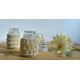 Hand knotted Candle Jar - Ivory White