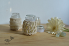 Once & Again ▣ Hand-Knotted Candle Jar ▣ Ivory White (Three Design Options)