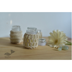 Once & Again ▣ Hand-Knotted Candle Jar ▣ Ivory White (Three Design Options)