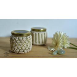 Once & Again ▣ Hand-Knotted Candle Jar ▣ Ivory White (Two Design Options) 