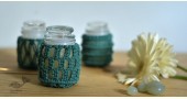 Hand knotted Candle Jar - Mint Green