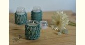 Hand knotted Candle Jar - Mint Green