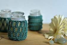 Once & Again ▣ Hand-Knotted Candle Jar ▣ Mint Green (Three Design Options) 