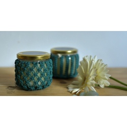 Once & Again ▣ Hand-Knotted Candle Jar ▣ Mint Green (Two Design Options) 