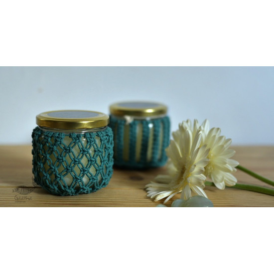 Hand knotted Candle Jar - Big