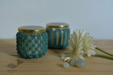 Once & Again ▣ Hand-Knotted Candle Jar ▣ Mint Green (Two Design Options) 