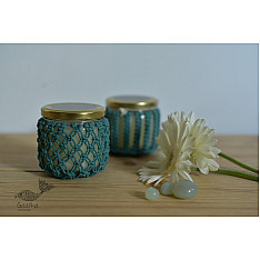 Once & Again ▣ Hand-Knotted Candle Jar ▣ Mint Green (Two Design Options) 