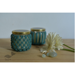 Once & Again ▣ Hand-Knotted Candle Jar ▣ Mint Green (Two Design Options) 