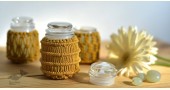 Hand knotted Candle Jar - Mustard Yellow