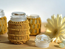 Once & Again ▣ Hand-Knotted Candle Jar ▣ Mustard Yellow (Three Design Options) 