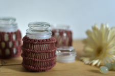 Once & Again ▣ Hand-Knotted Candle Jar ▣ Rose Pink (Three Design Options) 