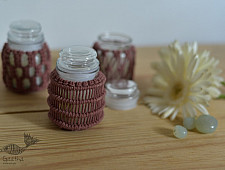 Once & Again ▣ Hand-Knotted Candle Jar ▣ Rose Pink (Three Design Options) 