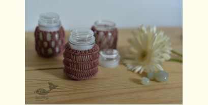 Once & Again ▣ Hand-Knotted Candle Jar ▣ Rose Pink (Three Design Options) 