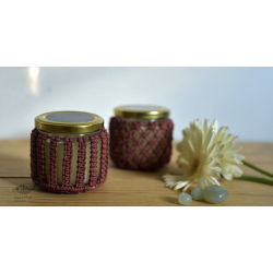 Once & Again ▣ Hand-Knotted Candle Jar ▣ Rose Pink (Two Design Options) 