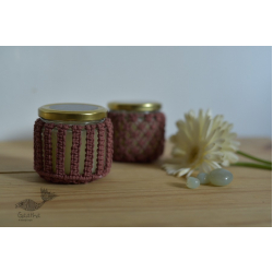 Once & Again ▣ Hand-Knotted Candle Jar ▣ Rose Pink (Two Design Options) 