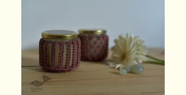 Once & Again ▣ Hand-Knotted Candle Jar ▣ Rose Pink (Two Design Options) 