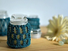 Once & Again ▣ Hand-Knotted Candle Jar ▣ Sapphire Blue (Three Design Options) 