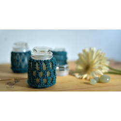 Once & Again ▣ Hand-Knotted Candle Jar ▣ Sapphire Blue (Three Design Options) 