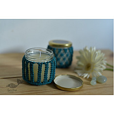 Once & Again ▣ Hand-Knotted Candle Jar ▣ Sapphire Blue (Two Design Options) 
