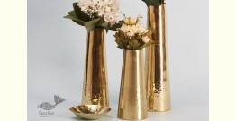Virasat ❋  Brass . Frustum Vase (Small - 3" x 3" x 9") ❋ 4