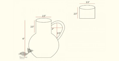 Virasat ❋  Copper . Round Jug (2.5" x 2.5" x 6") ❋ 18