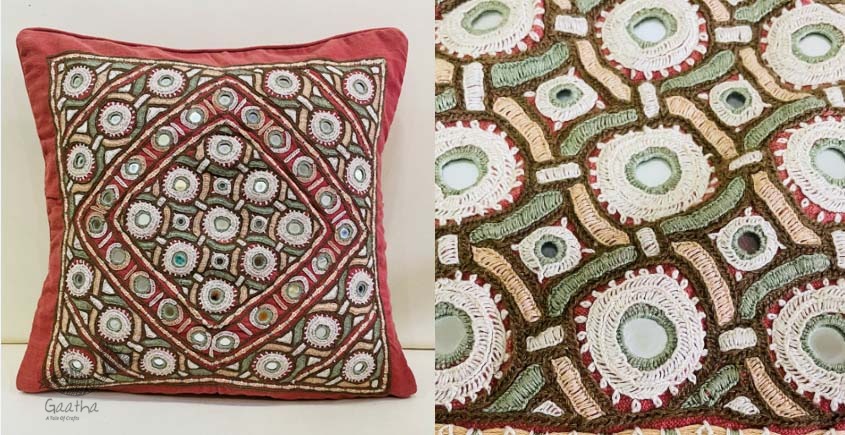 handmade Rabari Embroidered  Cushion Cover