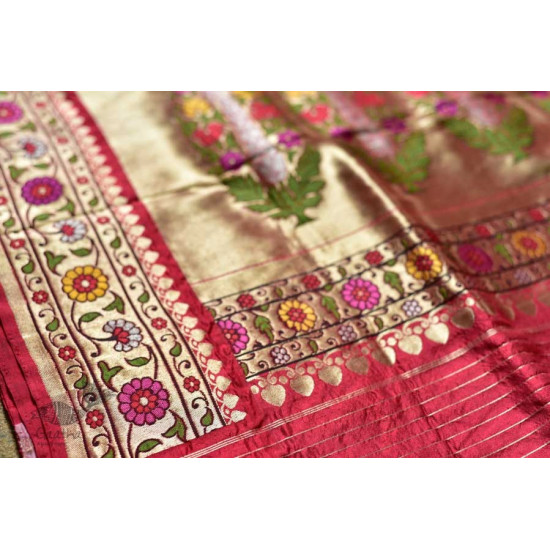 Ashaavali | अशावली ⁂ Gujarati Brocade ⁂ Silk Saree ⁂ 14