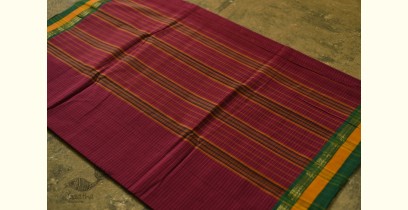 Iravati .  इरावती  ❅ Handwoven Narayanpet Cotton Checks Saree - Red