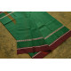 shop handloom narayanpet cotton saree with Big Border - Green with Red Border