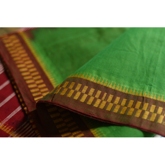 shop Handwoven narayanpet Pure Cotton green saree 