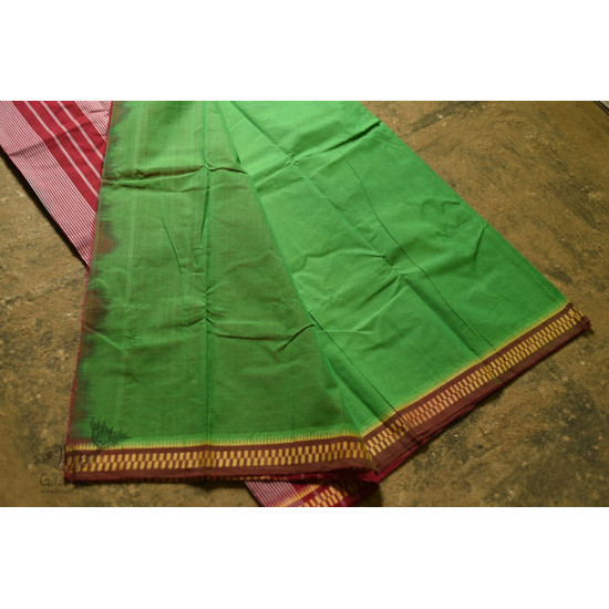 shop Handwoven narayanpet Pure Cotton green saree 