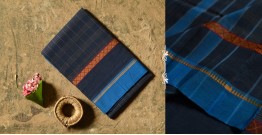 Iravati .  इरावती  ❅ Narayanpet Handloom Pure Cotton Saree in Blue Color