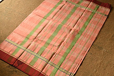 Iravati .  इरावती  - Narayanpet Handwoven Cotton Saree - Peach