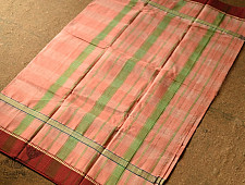 Iravati .  इरावती  - Narayanpet Handwoven Cotton Saree - Peach