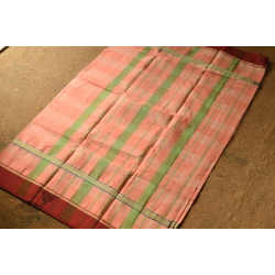 Iravati .  इरावती  - Narayanpet Handwoven Cotton Saree - Peach