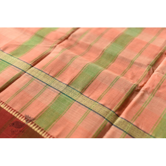 shop handwoven narayanpet cotton Saree - Peach