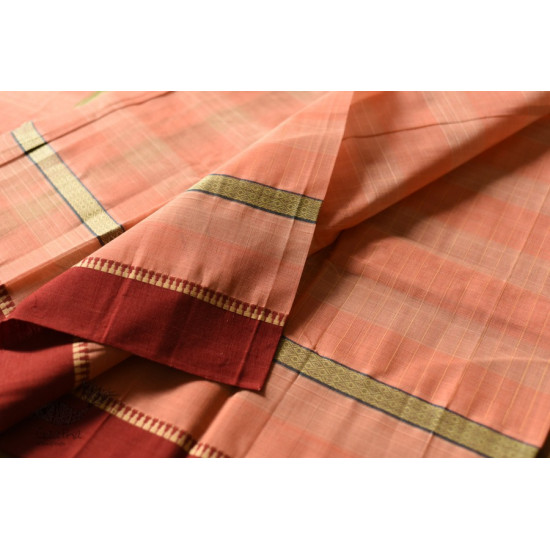 shop handwoven narayanpet cotton Saree - Peach