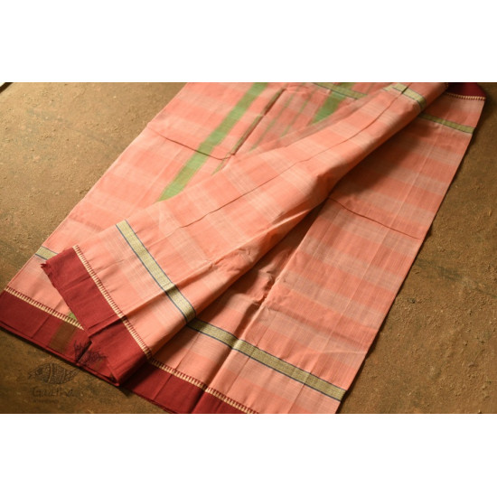 shop handwoven narayanpet cotton Saree - Peach