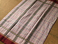 Iravati .  इरावती  - Narayanpet Handloom Cotton Checks Saree - Light Purple