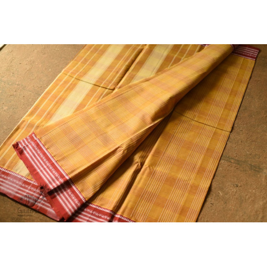 shop handloom narayanpet cotton yellow saree