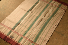 Iravati .  इरावती  - Narayanpet Beige Checks Saree - Handwoven Cotton