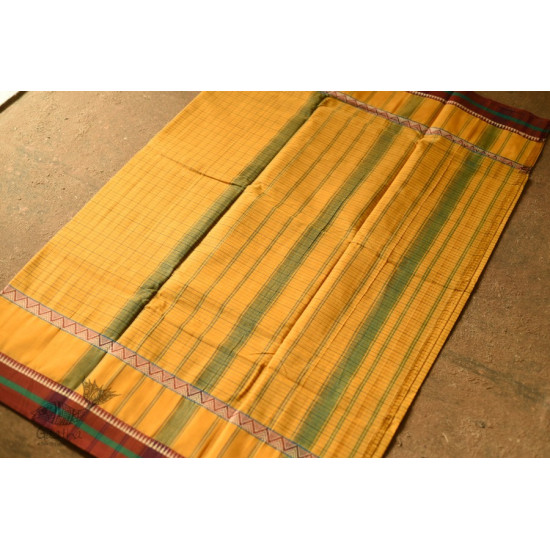 shop Narayanpet Handloom Cotton Yellow Saree With Red Border