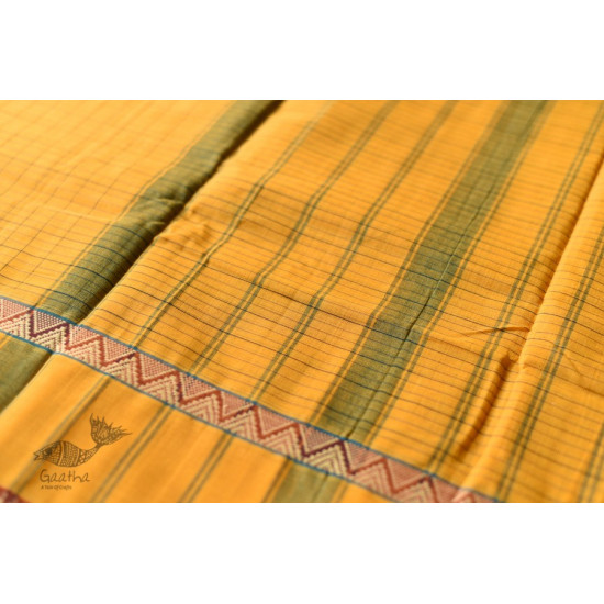 shop Narayanpet Handloom Cotton Yellow Saree With Red Border