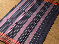 Iravati .  इरावती  - Narayanpet Handwoven Navy Blue Checks Saree